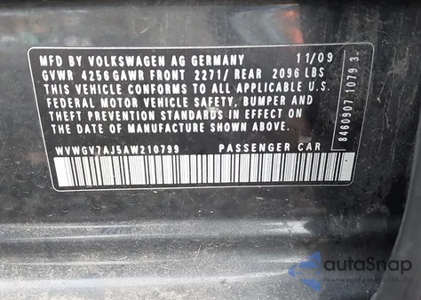 2010 Volkswagen Gti 4-Door z USA, uszkodzony, nr VIN WVWGV7AJ5AW210799